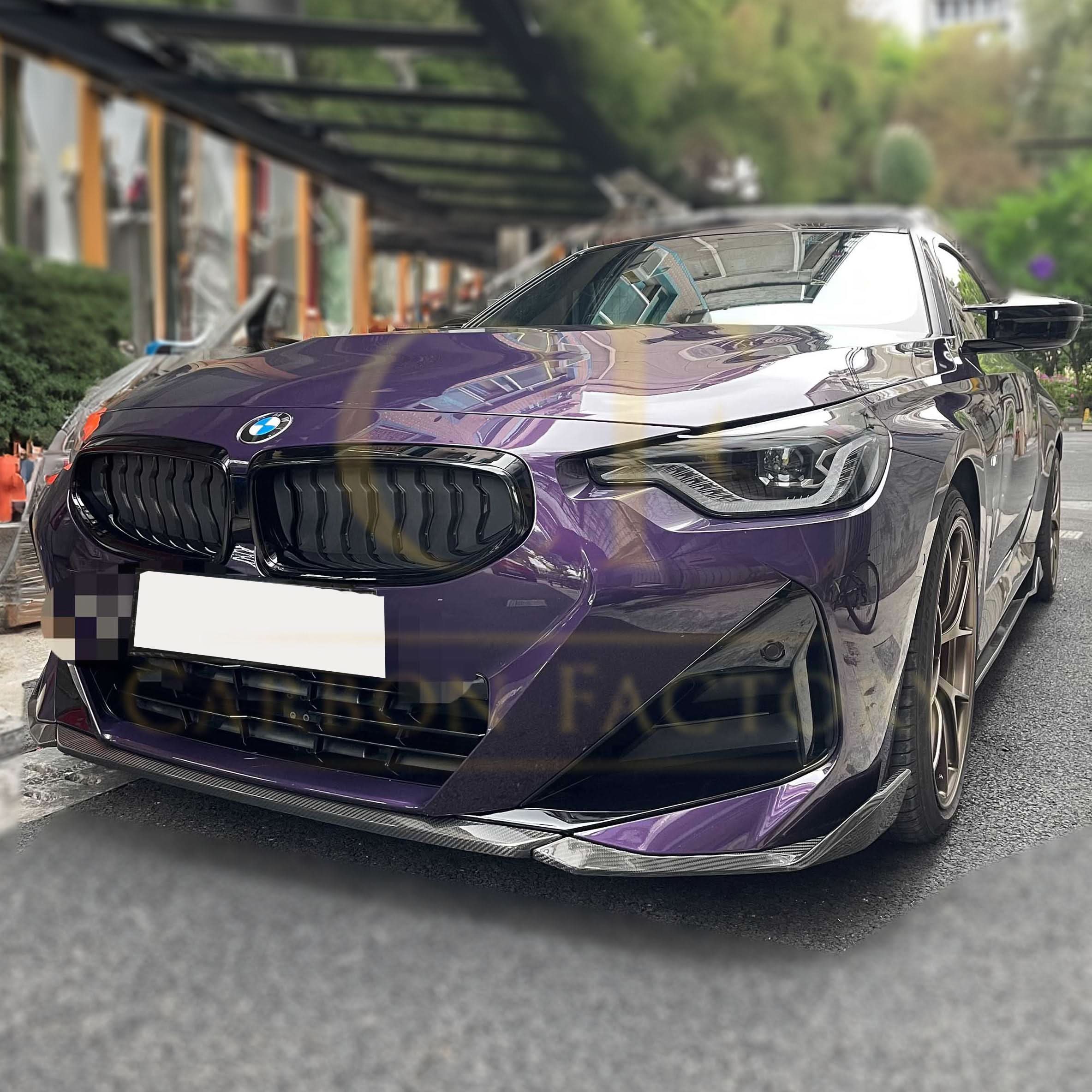 MP Style Pre-Preg Carbon Fibre Front Splitter for BMW 2 Series G42 Coupe 21-Present - Carbon Factory