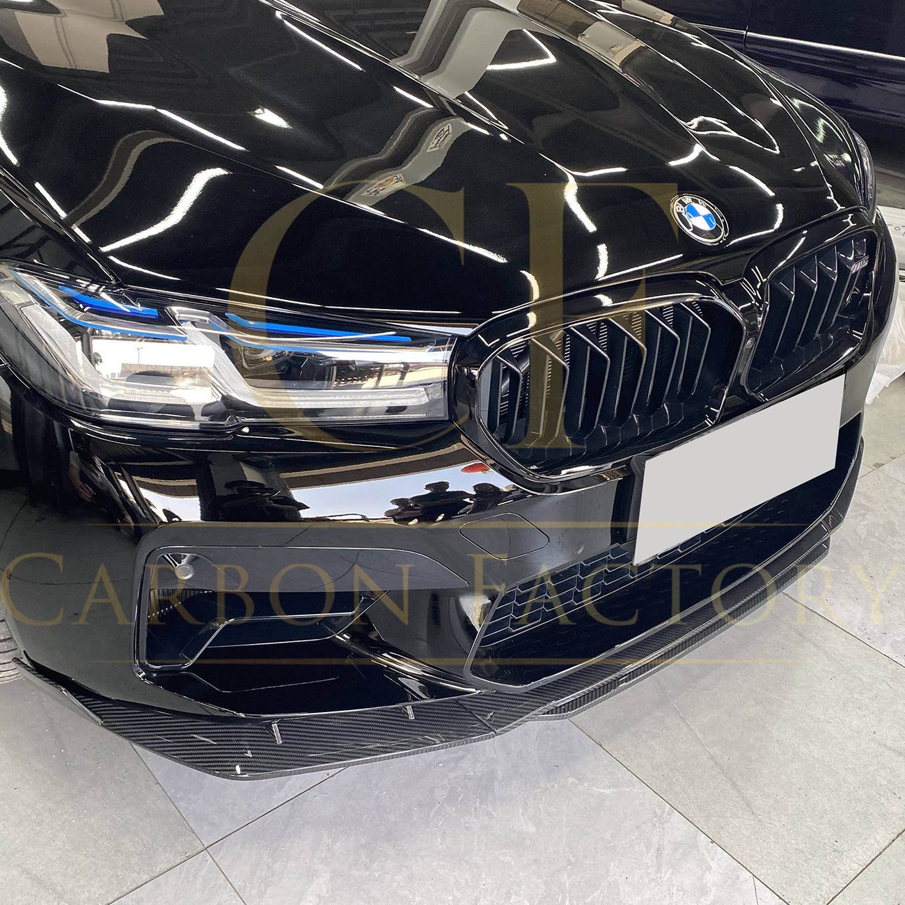 MP Style Pre-Preg Carbon Fibre Front Splitter for BMW F90 M5 Pre-LCI 17-20-Carbon Factory