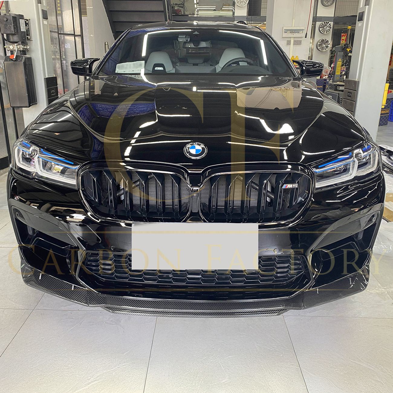 MP Style Pre-Preg Carbon Fibre Front Splitter for BMW F90 M5 Pre-LCI 17-20-Carbon Factory