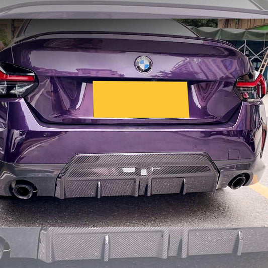 MP Style Pre-Preg Carbon Fibre Rear Diffuser for BMW 2 Series G42 Coupe 21-Present-Carbon Factory