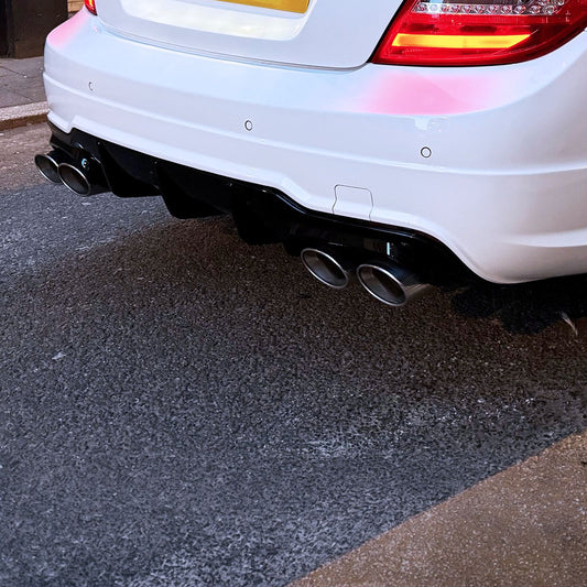 Mercedes Benz W204 C Class AMG Style Gloss Black Rear Diffuser 12-14-Carbon Factory