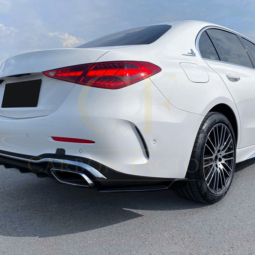 Gloss Black Rear Bumper Spats for Mercedes Benz W206 C Class 22-Present - Carbon Factory