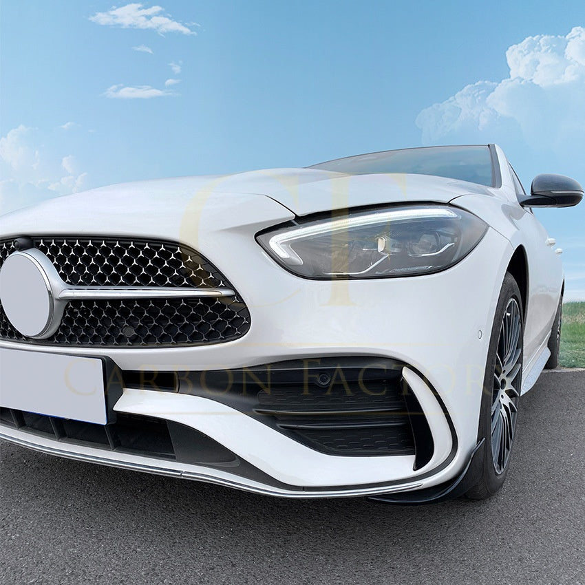 Gloss Black Front Splitter Corners for Mercedes Benz W206 C Class 22-Present - Carbon Factory