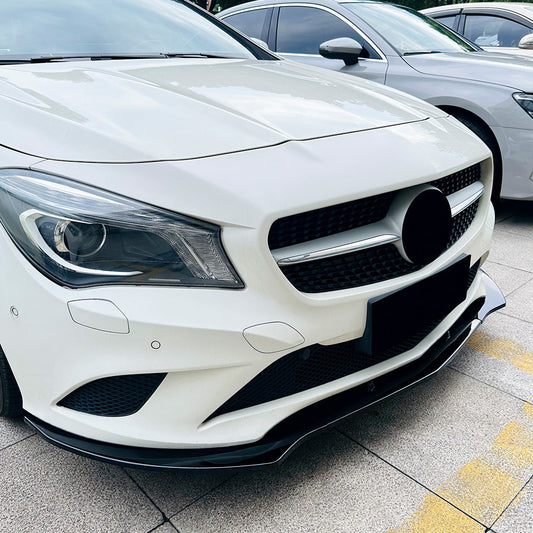 AMG Style Gloss Black Front Splitter for Mercedes Benz W117 CLA Non-AMG 13-15