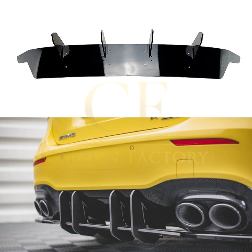 Gloss Black Diffuser Extension for Mercedes Benz W177 A Class A35 A45 18-25 - Carbon Factory