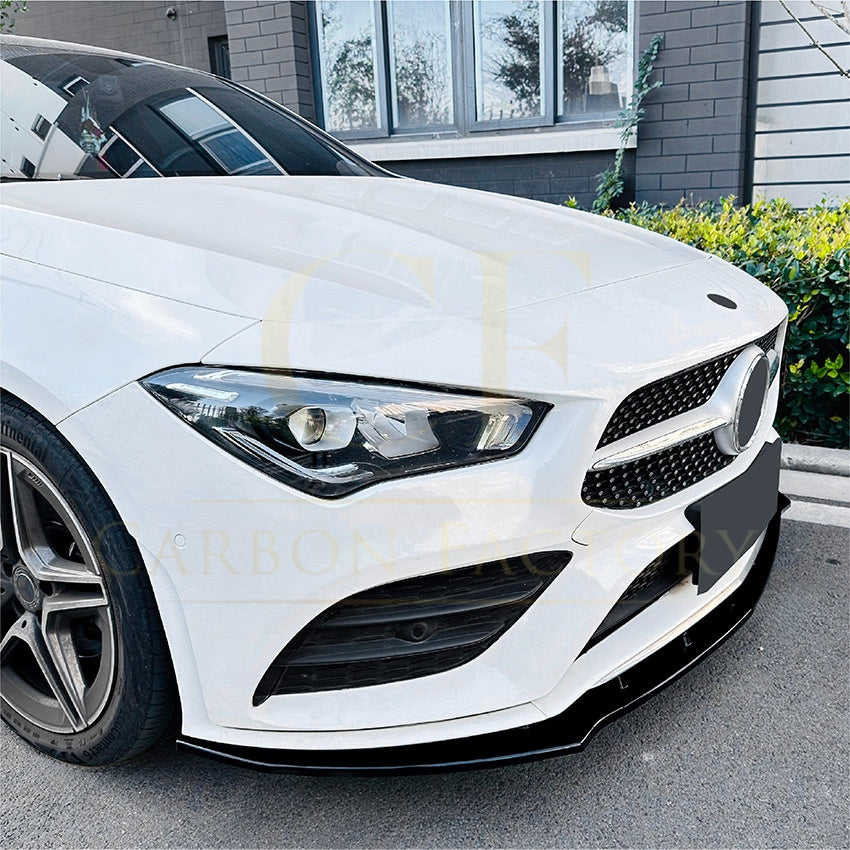 V Style Gloss Black Front Splitter for Mercedes Benz W118 CLA 19-23 - Carbon Factory