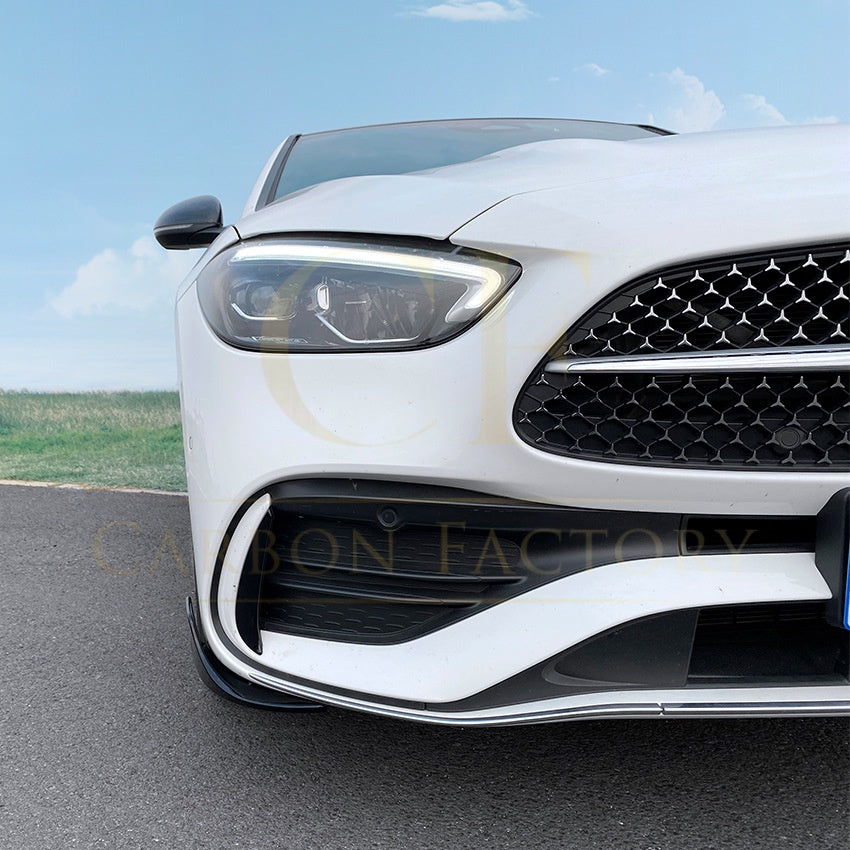 Gloss Black Front Splitter Corners for Mercedes Benz W206 C Class 22-Present - Carbon Factory