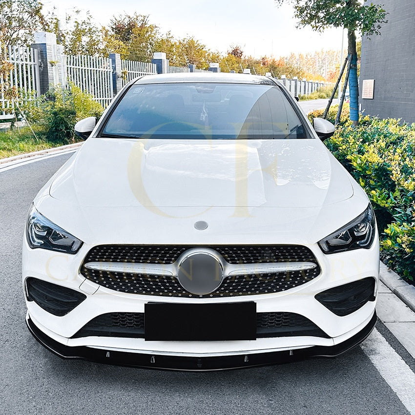 V Style Gloss Black Front Splitter for Mercedes Benz W118 CLA 19-23 - Carbon Factory