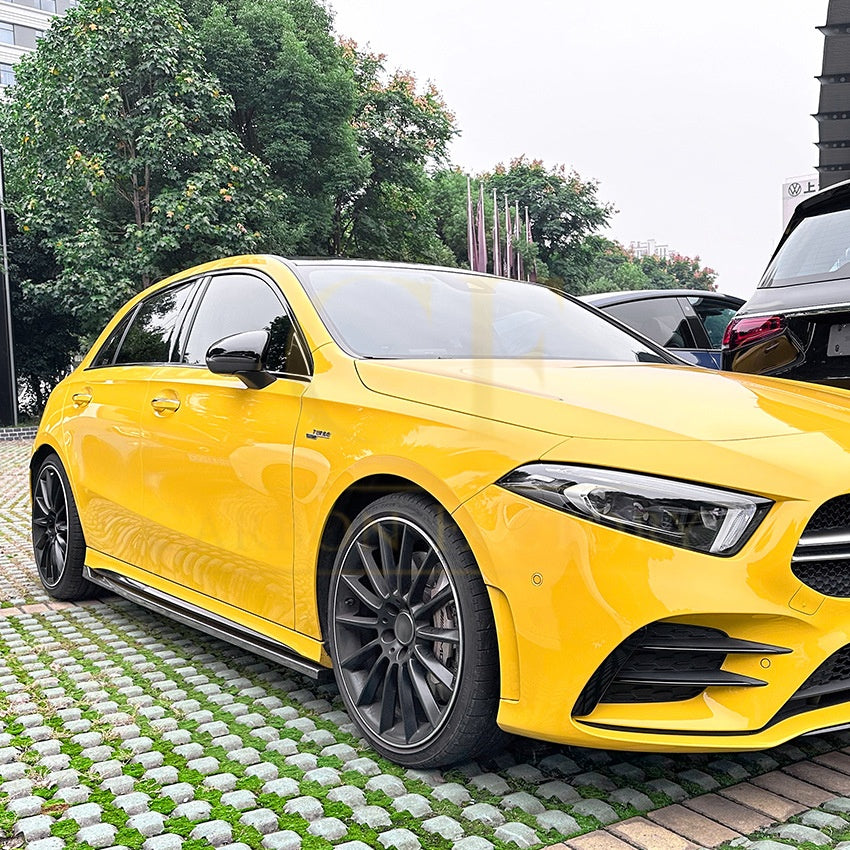 AMG style Gloss Black Side Skirts for Mercedes Benz W177 A Class 18-25 - Carbon Factory