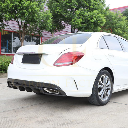 OEM Style Carbon Fibre Rear Diffuser for Mercedes W205 C43 & C Class Saloon 15-19-Carbon Factory