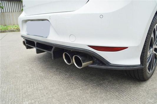 OS Style Carbon Fibre Rear Diffuser for VW Golf MK7 R 14-17-Carbon Factory