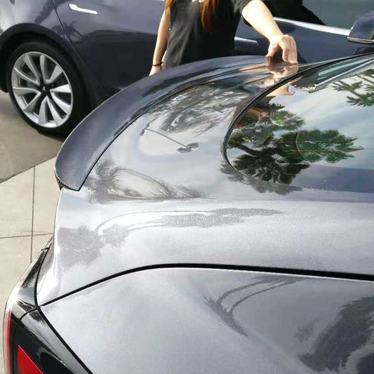 P Style Carbon Fibre Boot Spoiler for Tesla Model 3 16-23-Carbon Factory