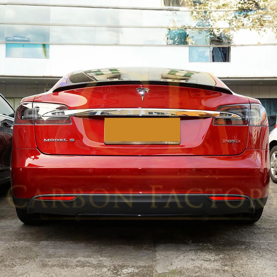 P Style Carbon Fibre Boot Spoiler for Tesla Model S 13-Present-Carbon Factory