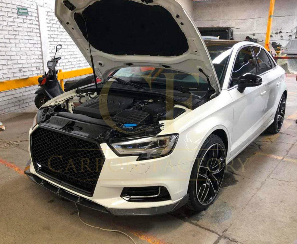 P Style Carbon Fibre Front Splitter for Audi A3 Saloon Non S Line 16-19-Carbon Factory