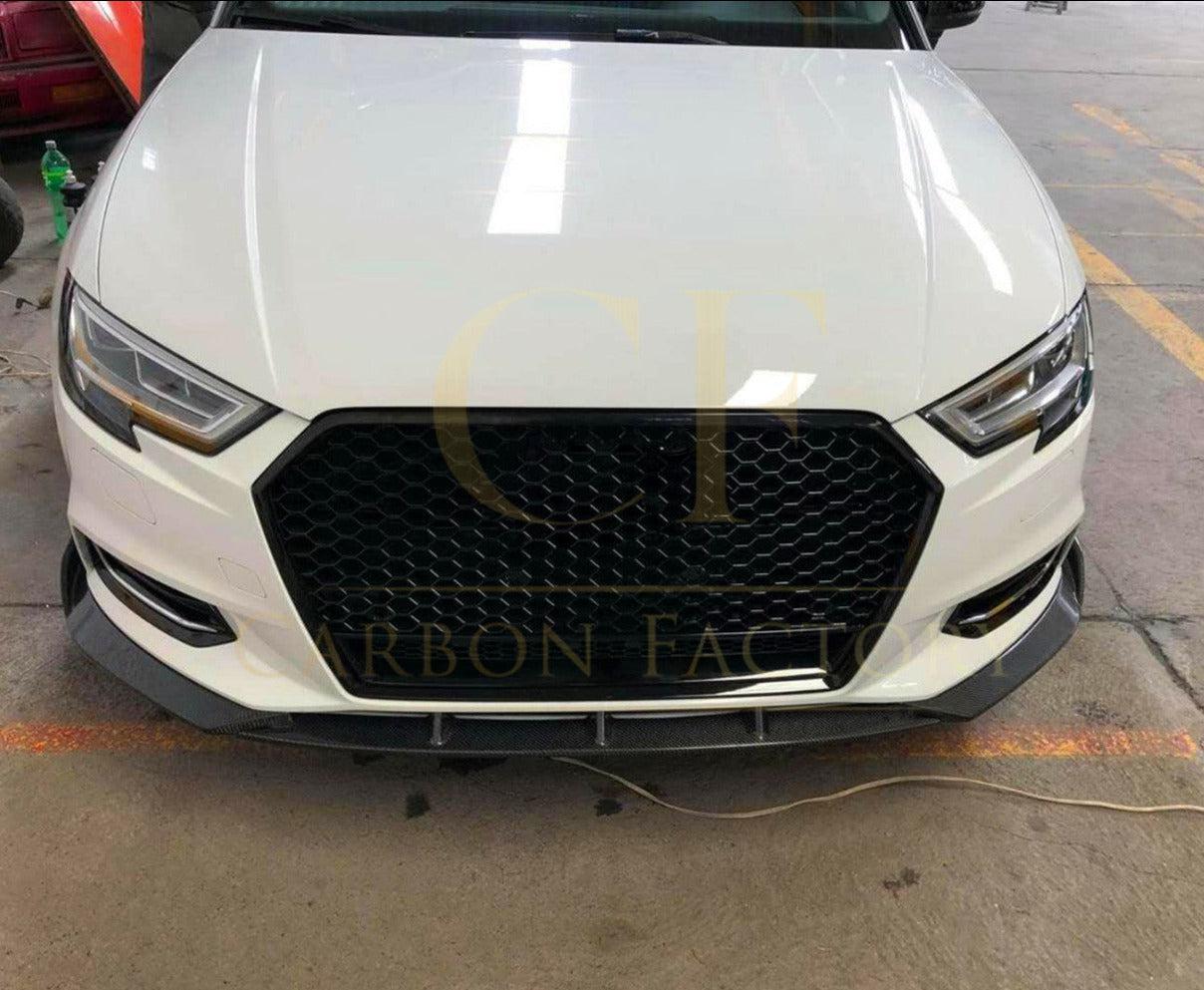 P Style Carbon Fibre Front Splitter for Audi A3 Saloon Non S Line 16-19-Carbon Factory