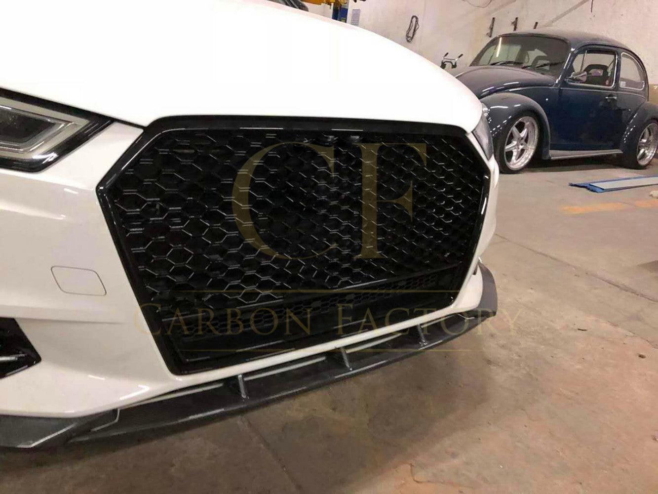 P Style Carbon Fibre Front Splitter for Audi A3 Saloon Non S Line 16-19-Carbon Factory