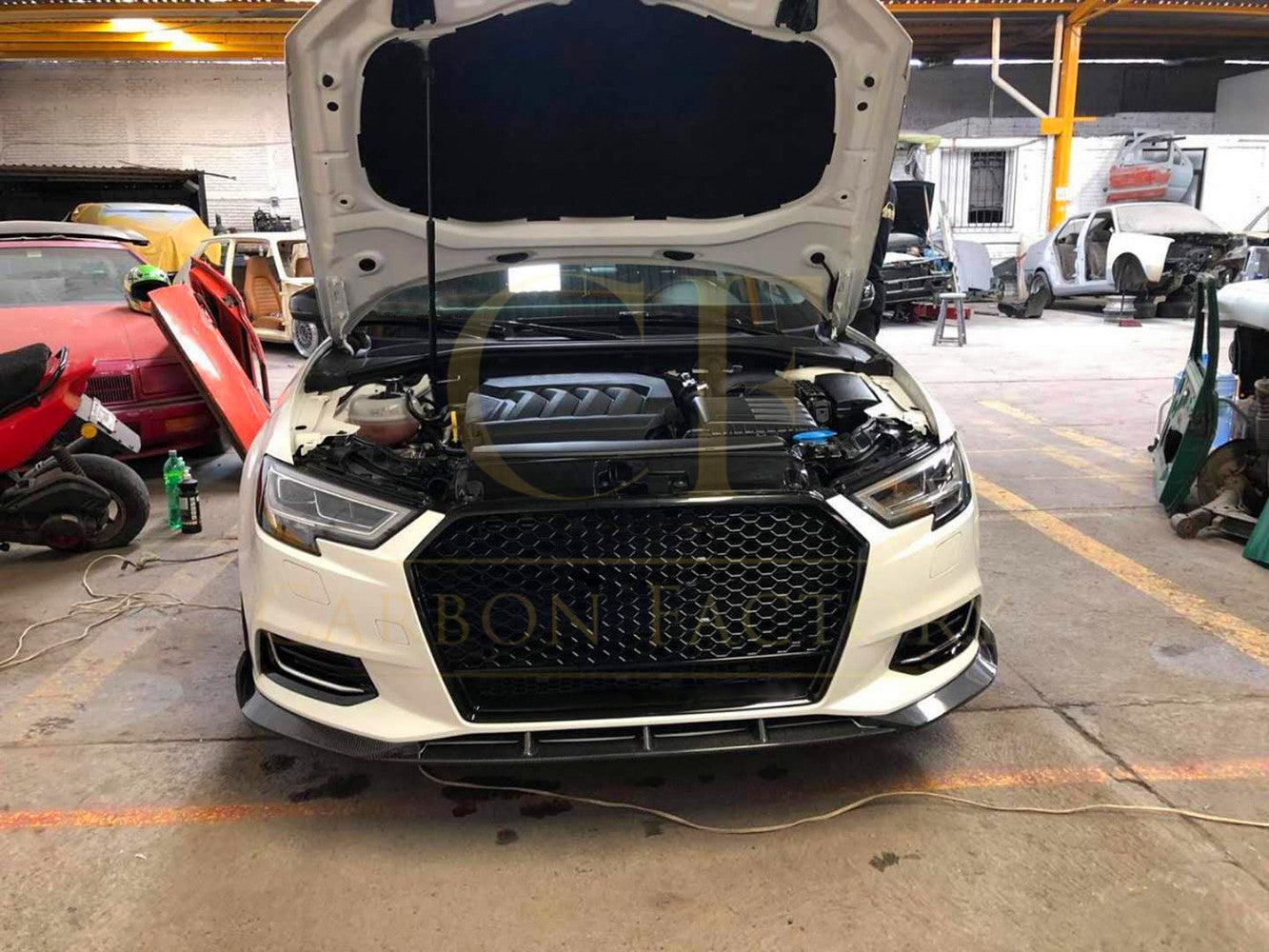 P Style Carbon Fibre Front Splitter for Audi A3 Saloon Non S Line 16-19-Carbon Factory