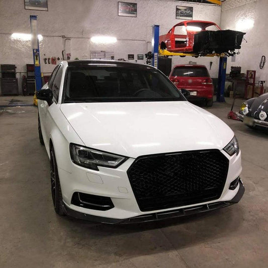 P Style Carbon Fibre Front Splitter for Audi A3 Saloon Non S Line 16-19-Carbon Factory