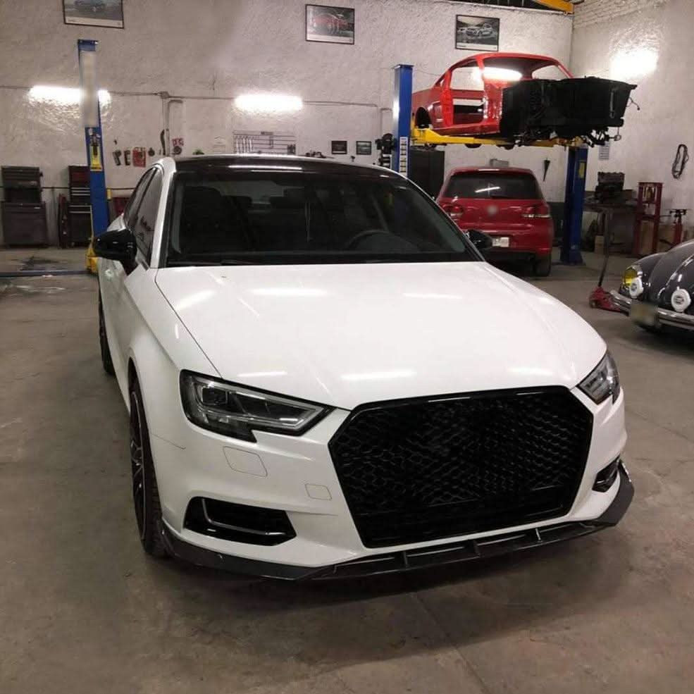 P Style Carbon Fibre Front Splitter for Audi A3 Saloon Non S Line 16-19 - Carbon Factory