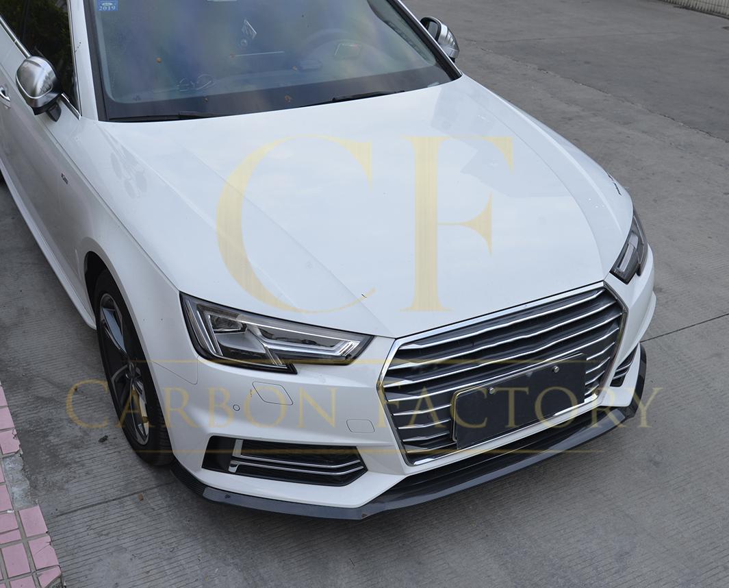 P Style Carbon Fibre Front Splitter for Audi A4 B9 S Line & S4 16-18-Carbon Factory