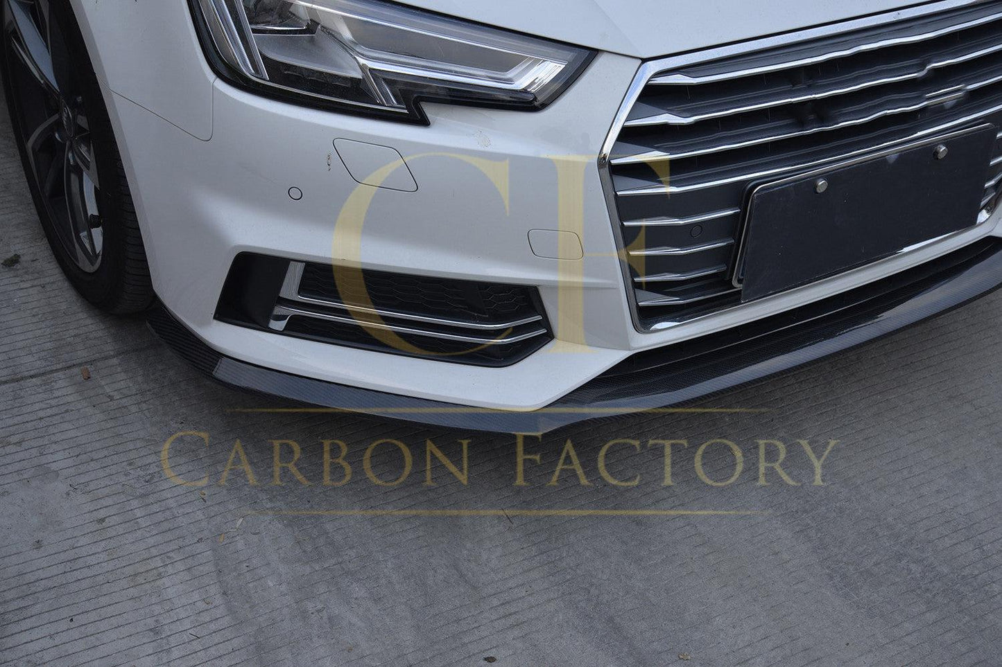 P Style Carbon Fibre Front Splitter for Audi A4 B9 S Line & S4 16-18-Carbon Factory