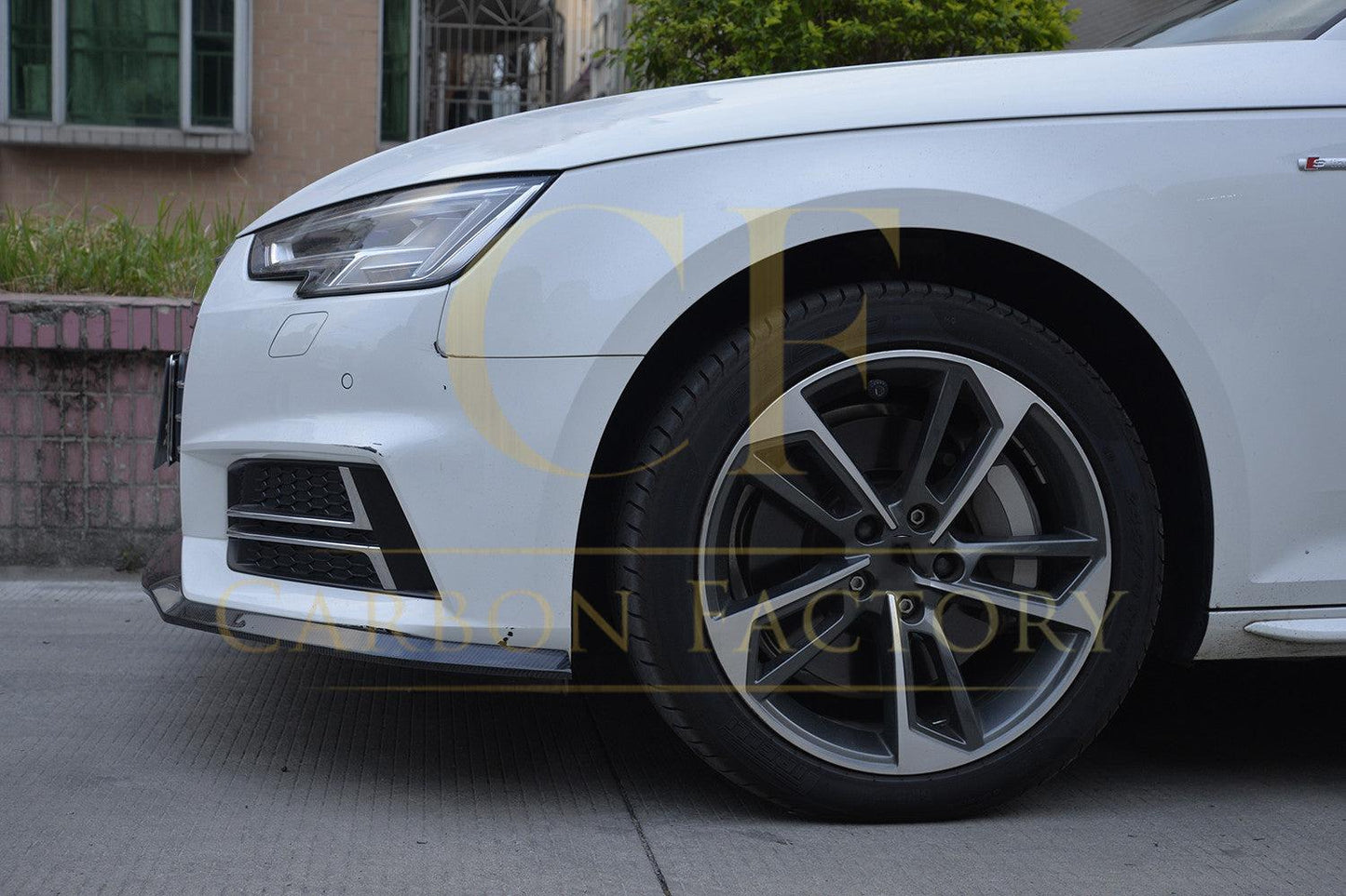 P Style Carbon Fibre Front Splitter for Audi A4 B9 S Line & S4 16-18-Carbon Factory