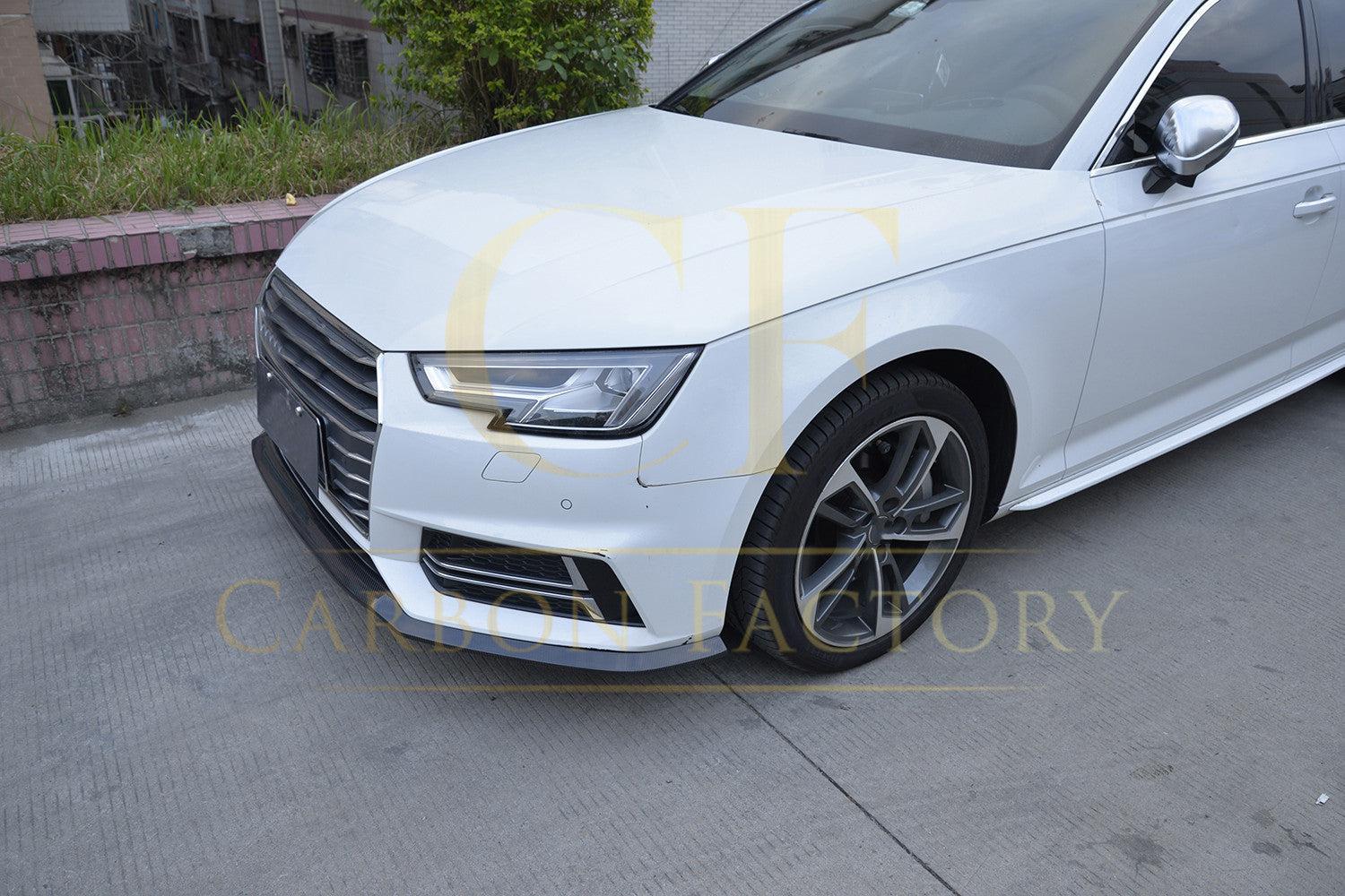 P Style Carbon Fibre Front Splitter for Audi A4 B9 S Line & S4 16-18-Carbon Factory