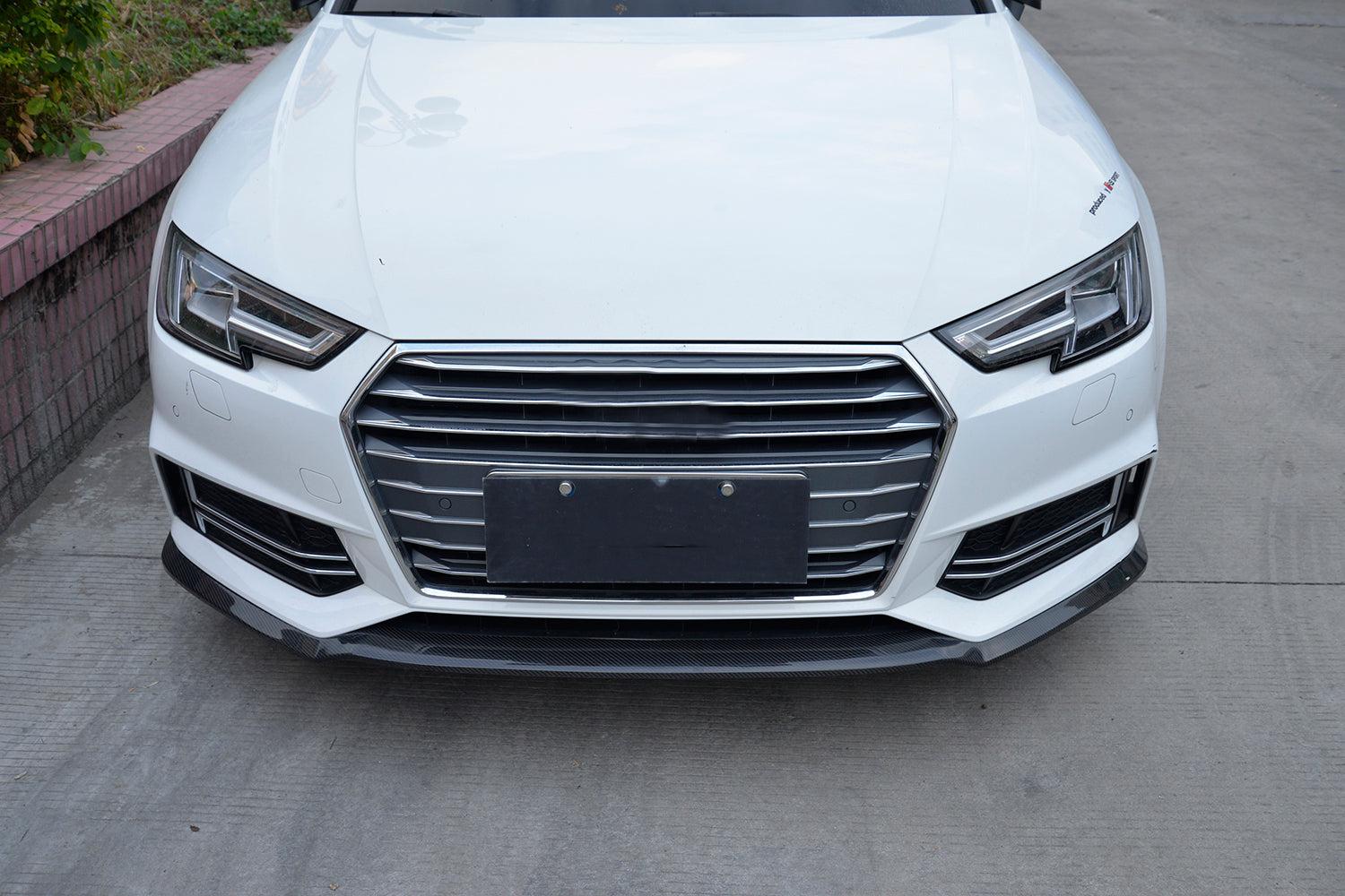 P Style Carbon Fibre Front Splitter for Audi A4 B9 S Line & S4 16-18-Carbon Factory