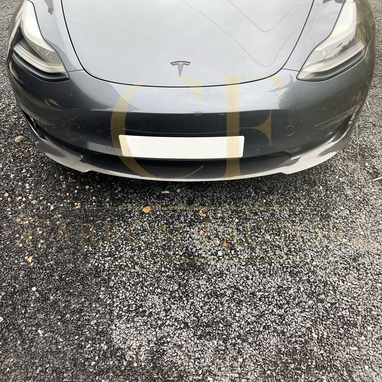 P Style Carbon Fibre Front Splitter for Tesla Model 3 16-23-Carbon Factory