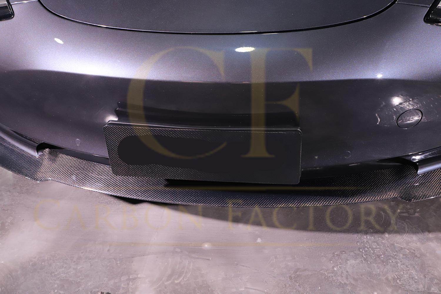 P Style Carbon Fibre Front Splitter for Tesla Model 3 16-23-Carbon Factory