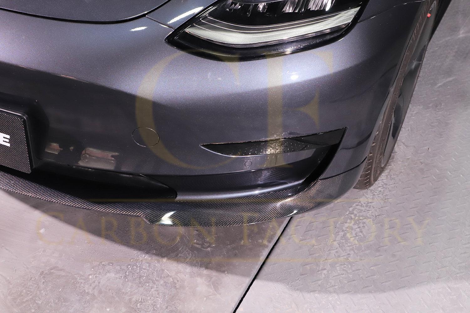 P Style Carbon Fibre Front Splitter for Tesla Model 3 16-23-Carbon Factory