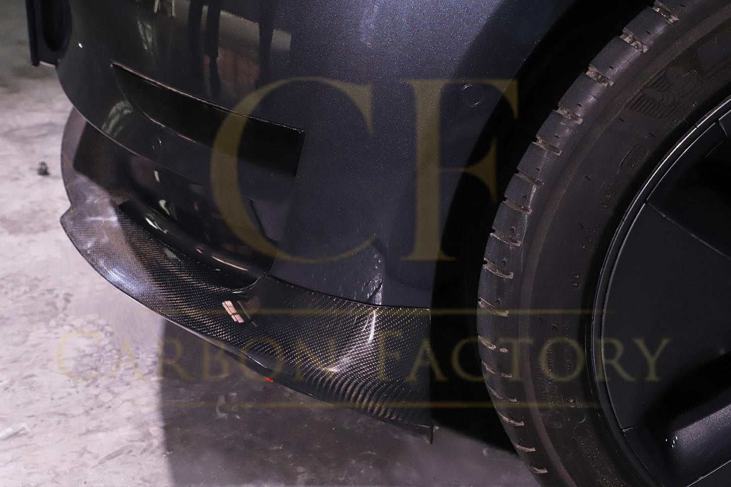 P Style Carbon Fibre Front Splitter for Tesla Model 3 16-23-Carbon Factory