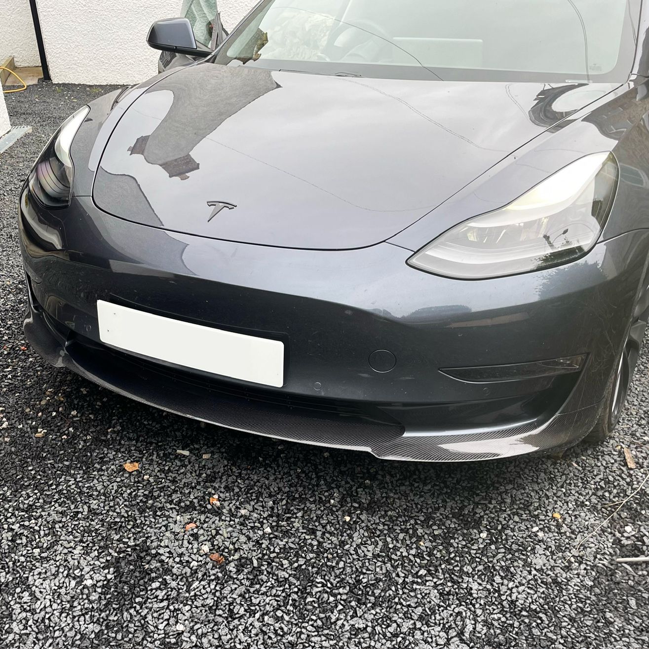 P Style Carbon Fibre Front Splitter for Tesla Model 3 16-23-Carbon Factory