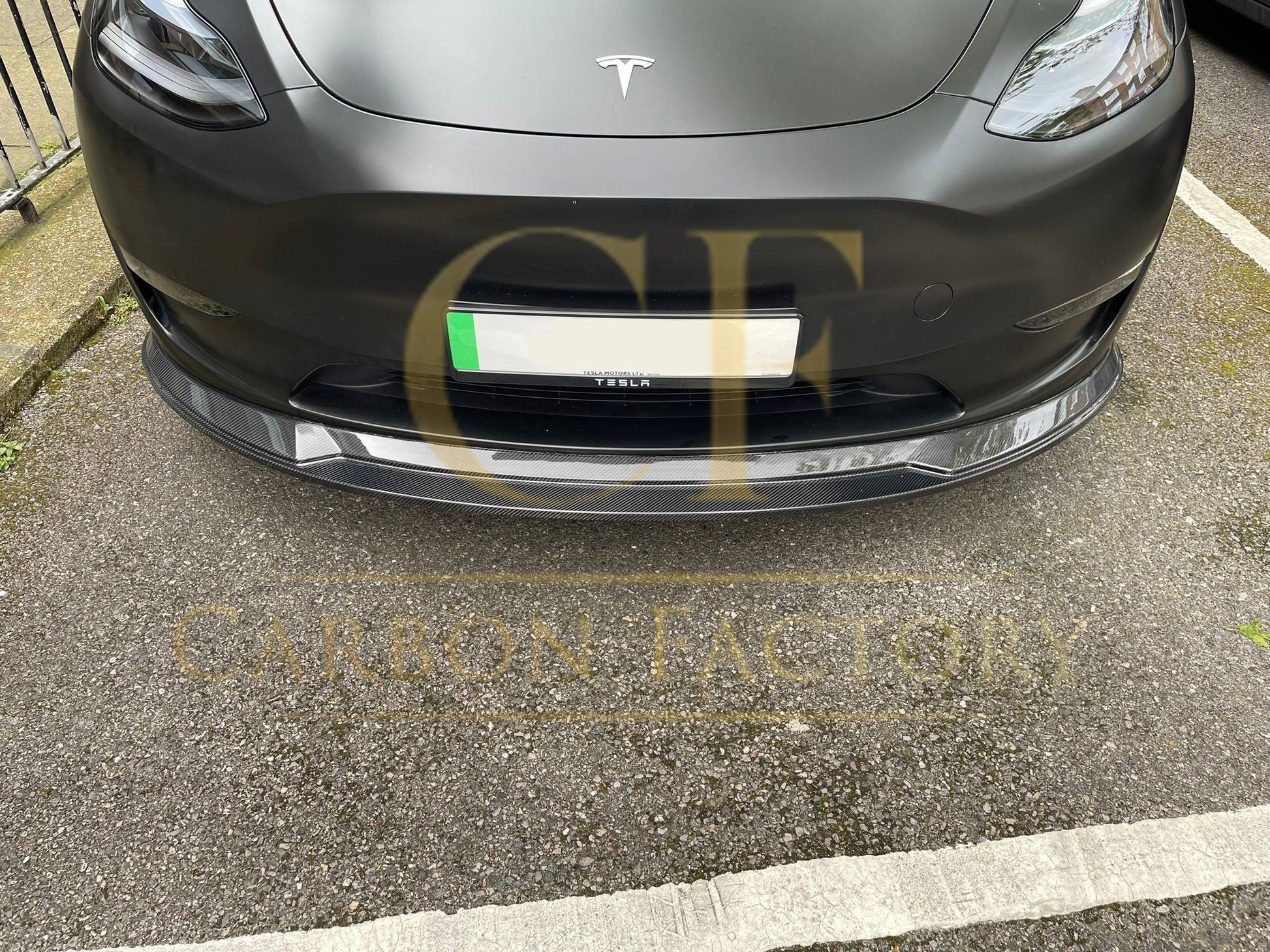 P Style Carbon Fibre Front Splitter for Tesla Model Y 19-23-Carbon Factory