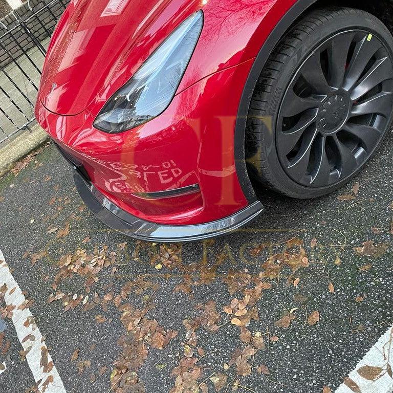 P Style Carbon Fibre Front Splitter for Tesla Model Y 19-23-Carbon Factory