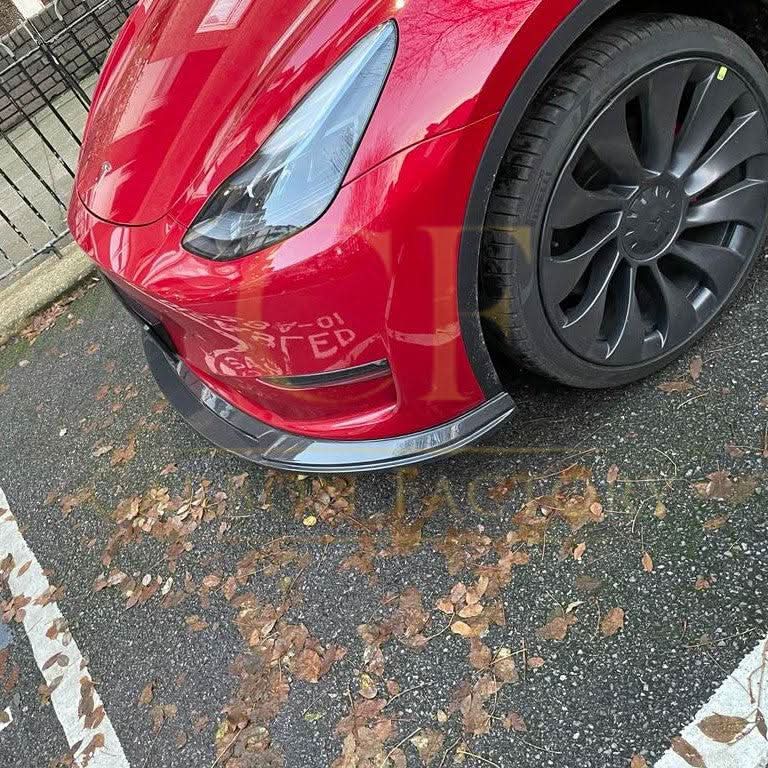 P Style Carbon Fibre Front Splitter for Tesla Model Y 19-23 - Carbon Factory