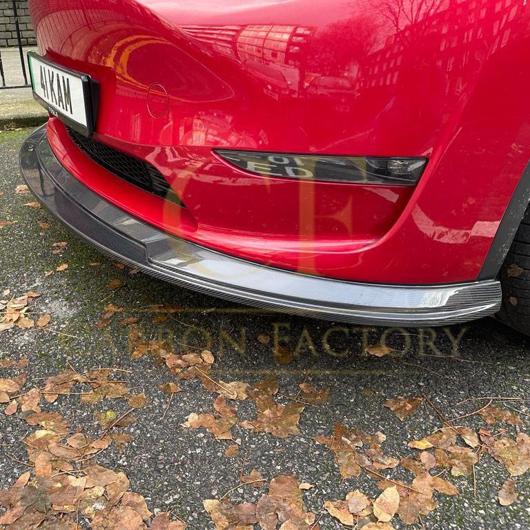 P Style Carbon Fibre Front Splitter for Tesla Model Y 19-23-Carbon Factory