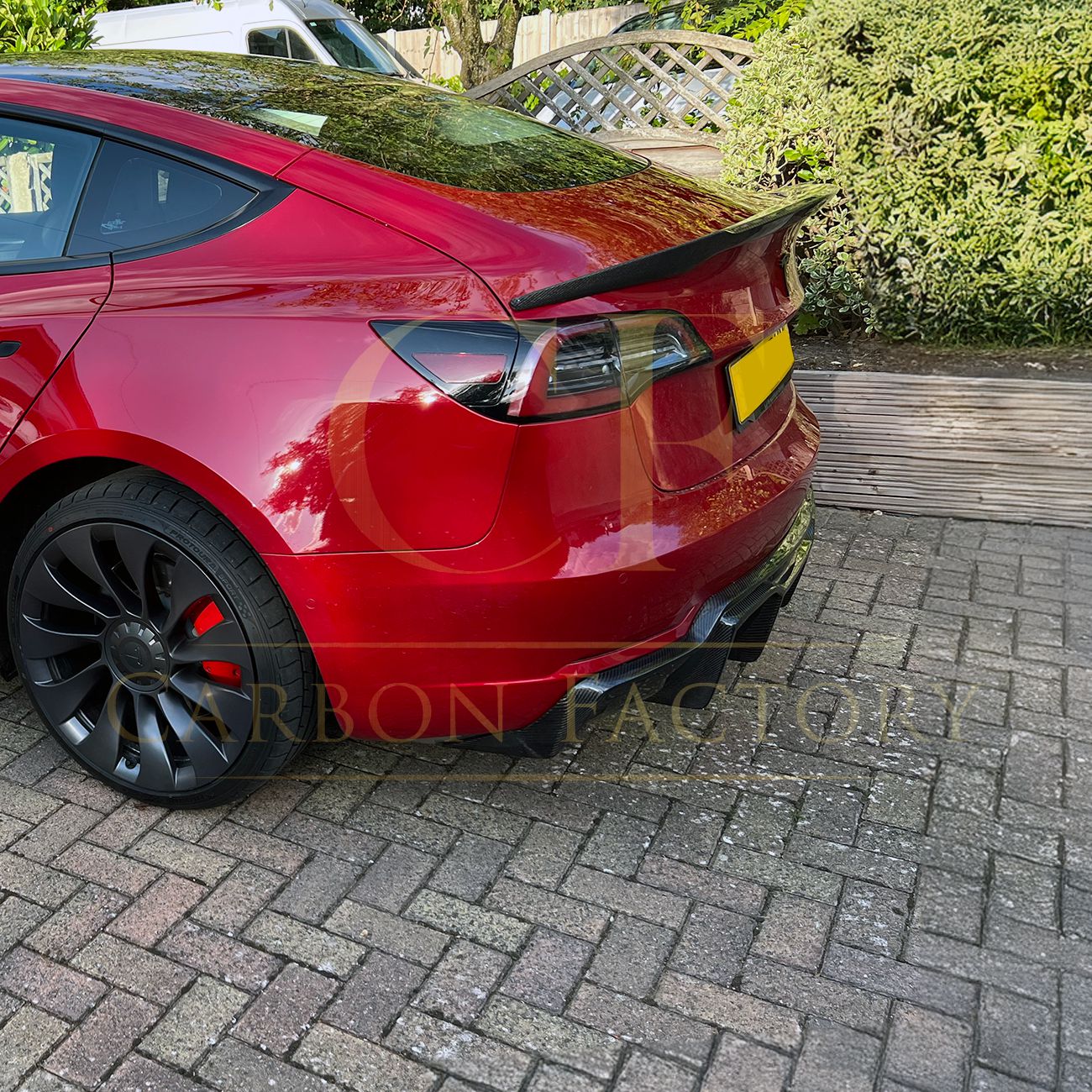 P Style Carbon Fibre Rear Diffuser for Tesla Model 3 16-23-Carbon Factory