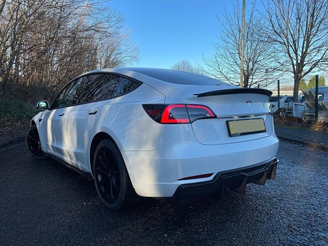 P Style Carbon Fibre Rear Diffuser for Tesla Model 3 16-23-Carbon Factory