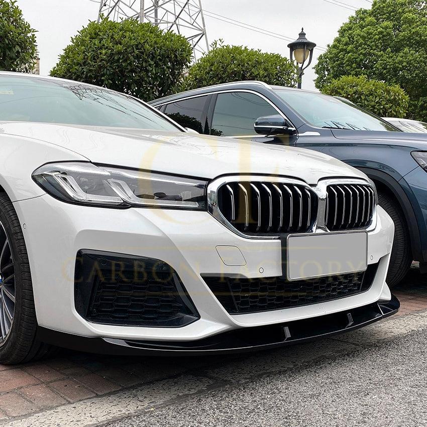 P Style Gloss Black Front Splitter for BMW G30 G31 5 Series LCI 21-24-Carbon Factory