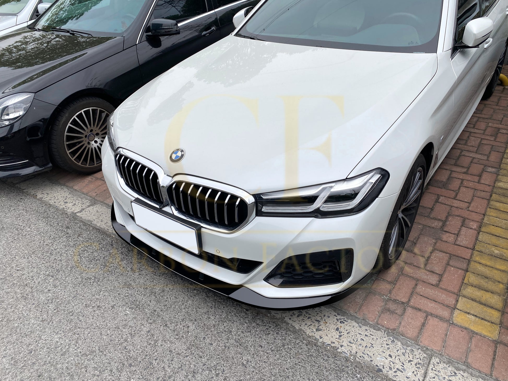 P Style Gloss Black Front Splitter for BMW G30 G31 5 Series LCI 21-24-Carbon Factory