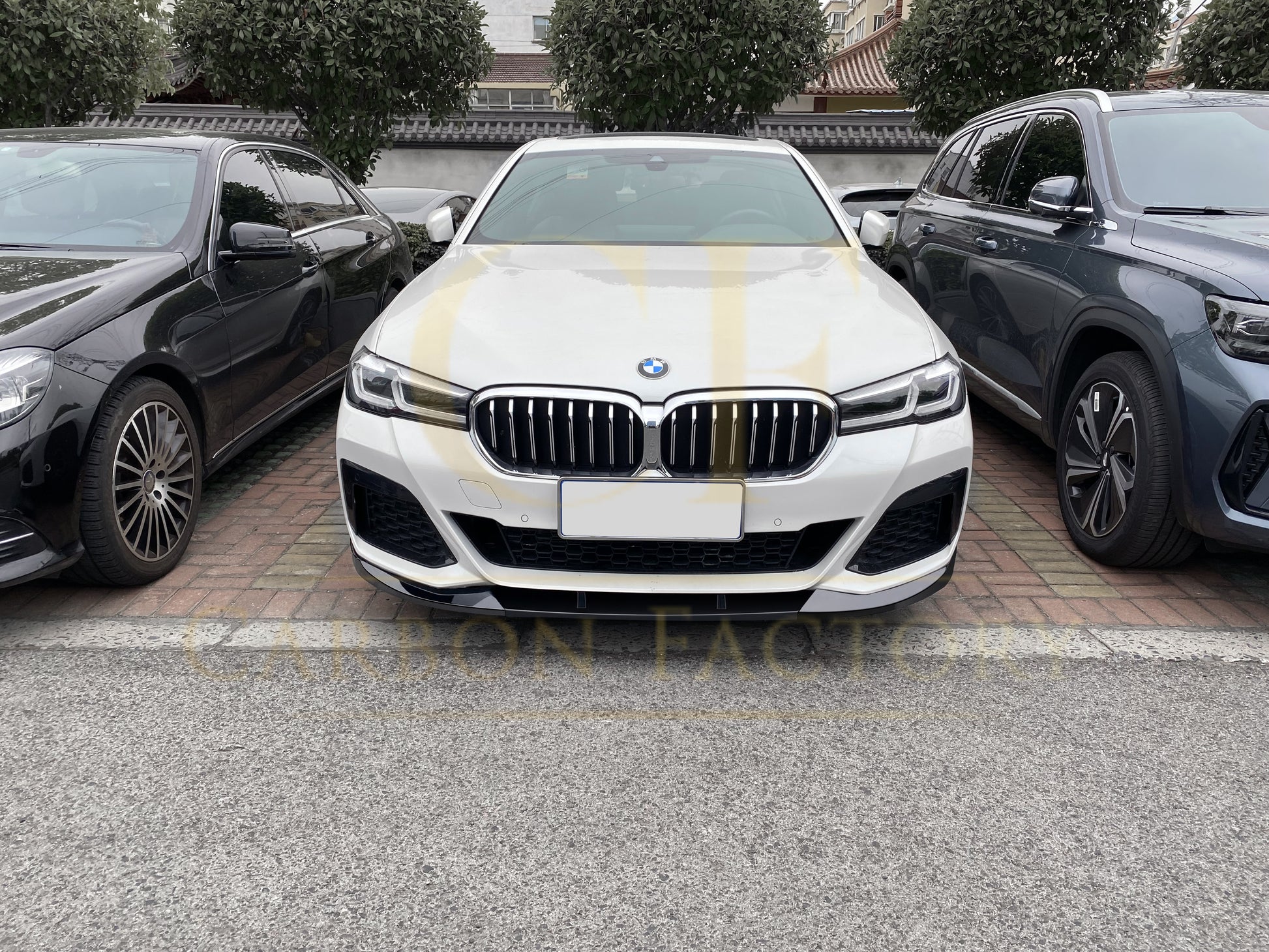 P Style Gloss Black Front Splitter for BMW G30 G31 5 Series LCI 21-24-Carbon Factory