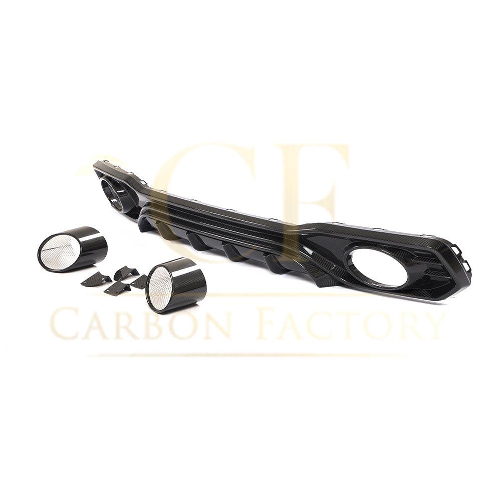 P Style Pre-Preg Carbon Fibre Rear Diffuser with Exhaust Tips for Audi 4K A7 S Line S7 19-22-Carbon Factory