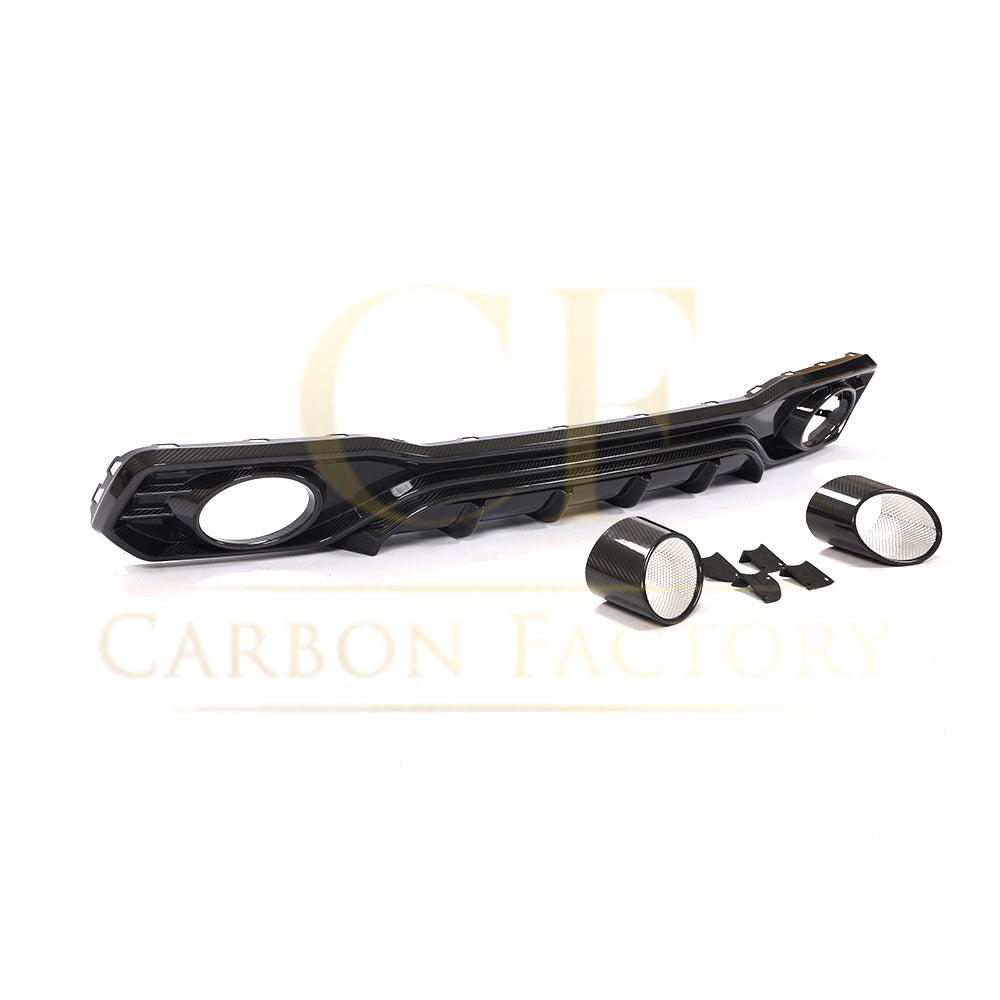 P Style Pre-Preg Carbon Fibre Rear Diffuser with Exhaust Tips for Audi 4K A7 S Line S7 19-22-Carbon Factory