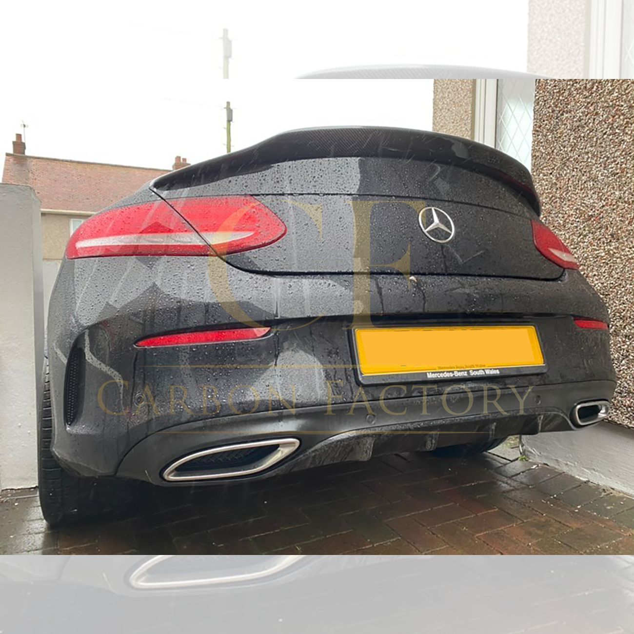 PSM Style Carbon Fibre Boot Spoiler for Mercedes Benz W205 C Class 15-21-Carbon Factory