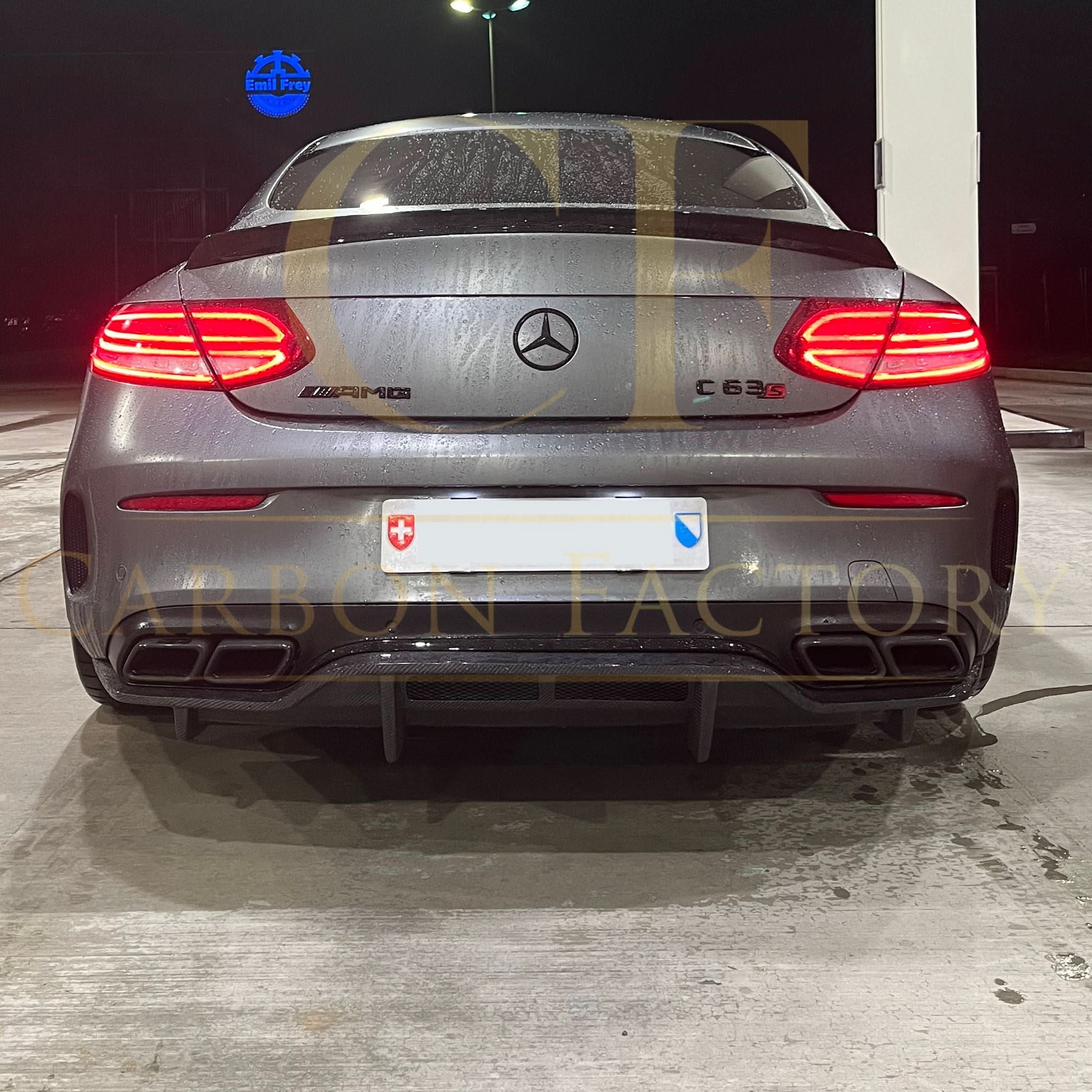 PSM Style Carbon Fibre Rear Diffuser for Mercedes W205 C Class Coupe ...