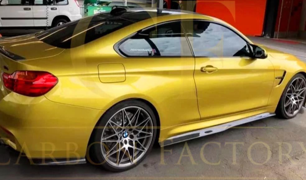 PSM Style Carbon Fibre Side Skirt Extension for BMW F80 M3 14-20-Carbon Factory