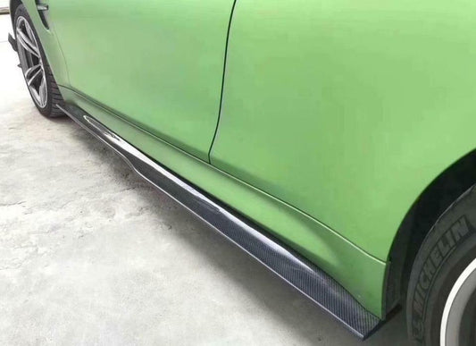 PSM Style Carbon Fibre Side Skirt Extension for BMW F80 M3 14-20-Carbon Factory