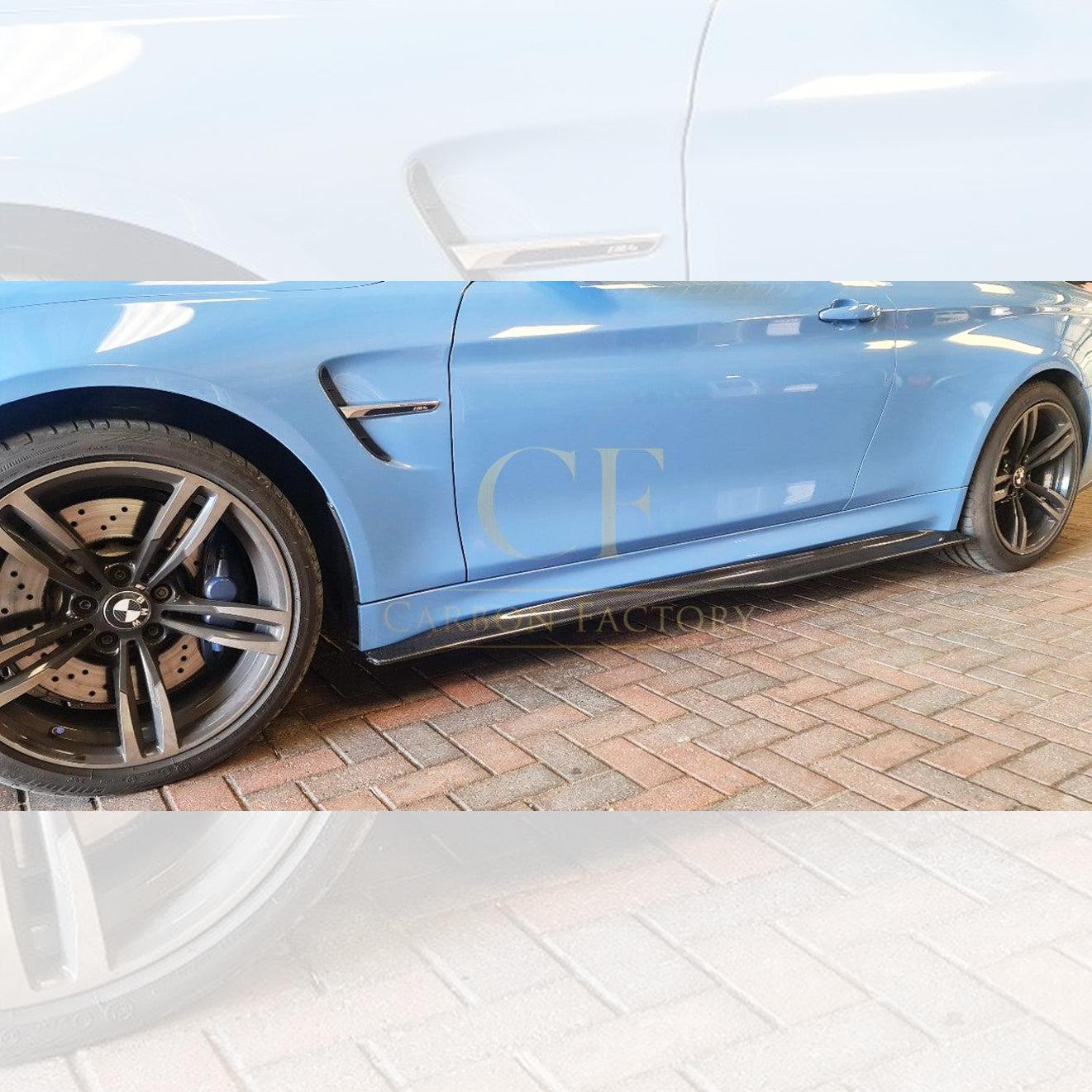 PSM Style Carbon Fibre Side Skirts Extension for BMW F82 F83 M4 14-20-Carbon Factory