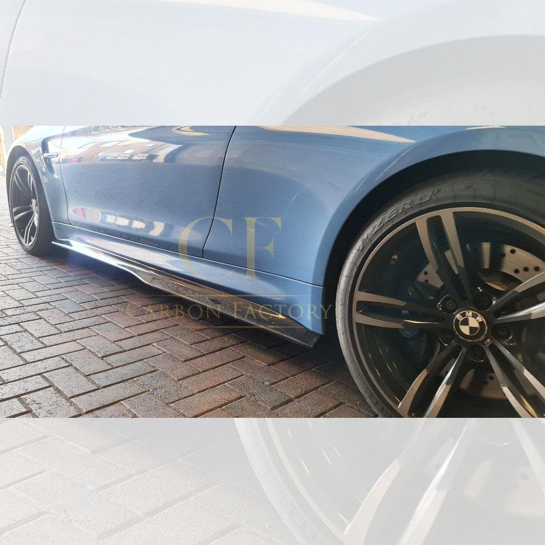 PSM Style Carbon Fibre Side Skirts Extension for BMW F82 F83 M4 14-20-Carbon Factory